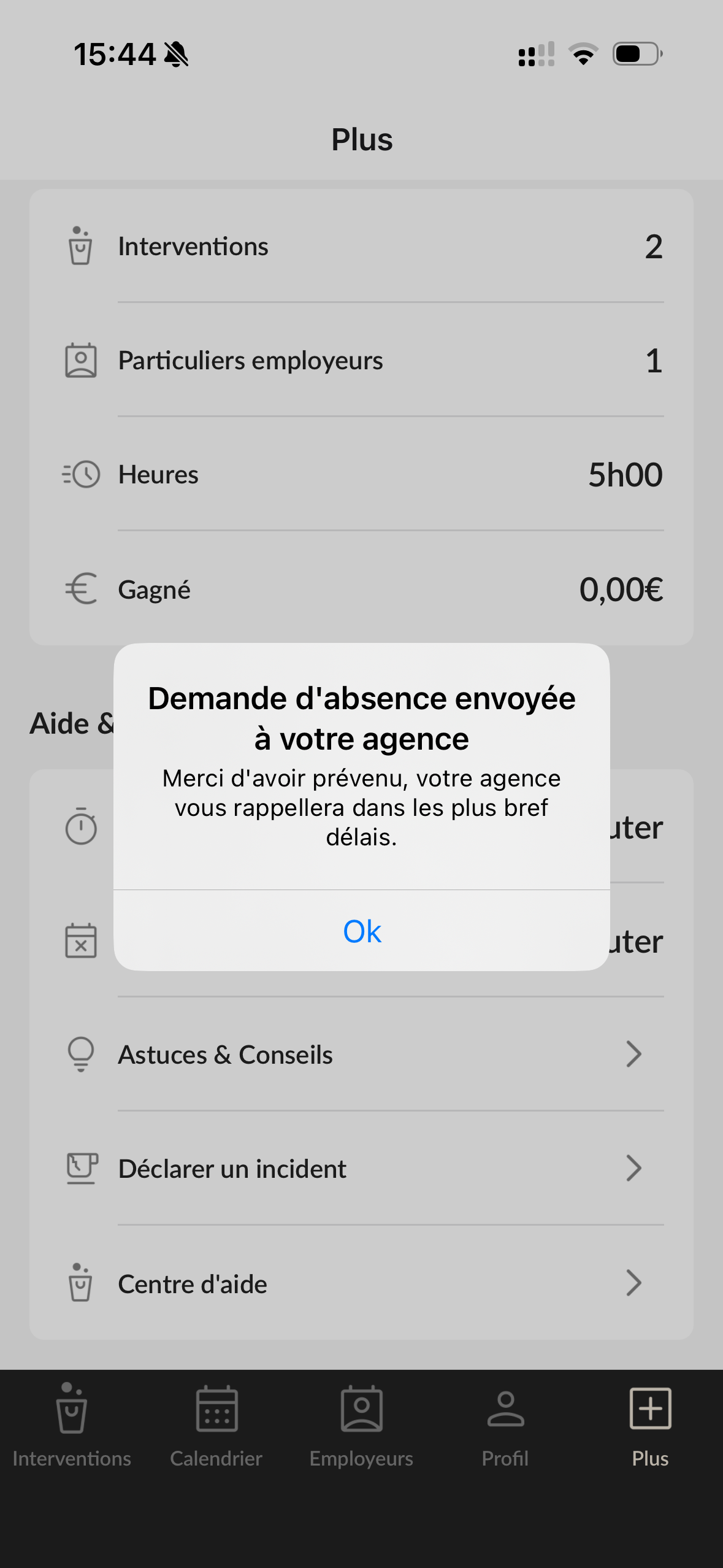 PRO Shiva Déclarer absence - Étape 3